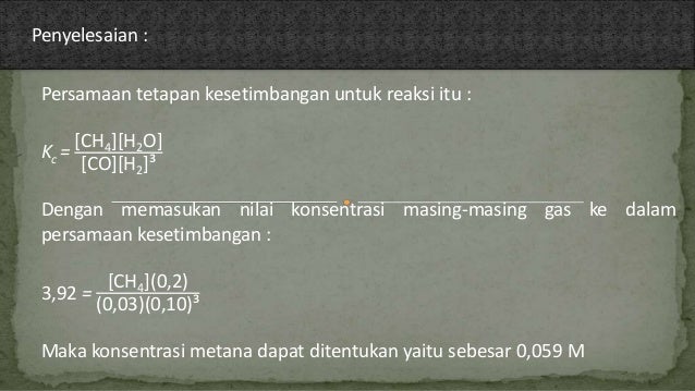Pemecahan masalah kesetimbangan