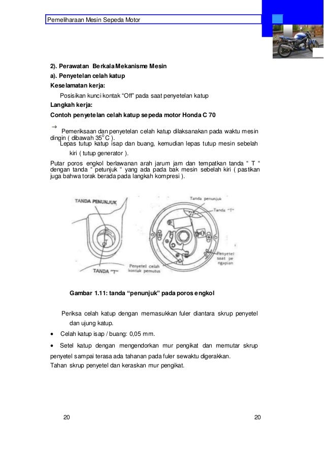 Pemeliharaan Mesin Sepeda Motor Xi 1