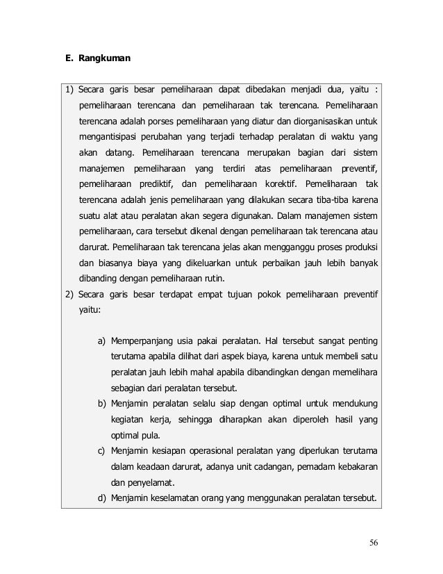 Pemeliharaan Peralatanbengkel