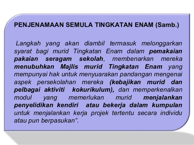 PEMERKASAAN PENGURUSAN TINGKATAN ENAM 2014