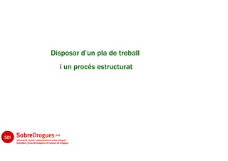 Disposar d’un pla de treball
  i un procés estructurat
 