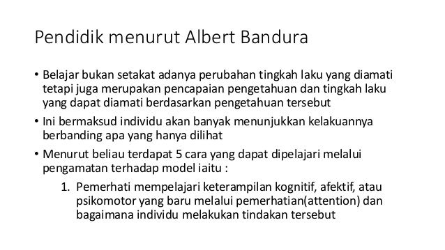 Doc Teori Pembelajaran Sosial Albert Bandura Syakil Zainal Academia Edu