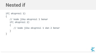 Pemrograman C++ - Pemilihan keputusan | PDF