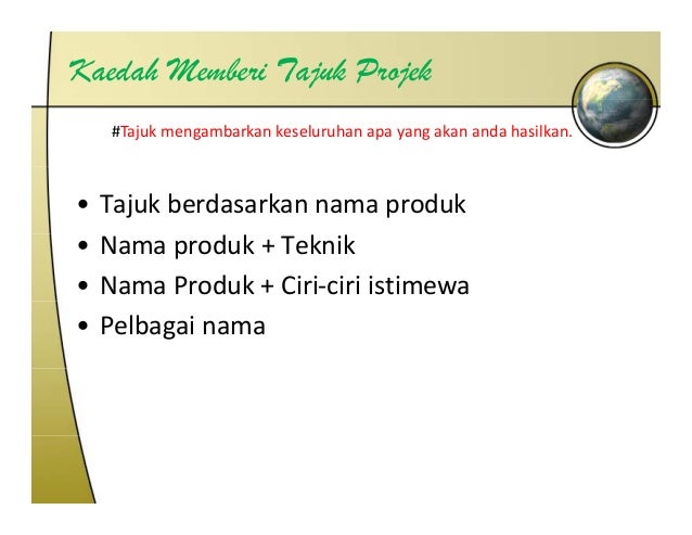 Pemilihan Tajuk Projek