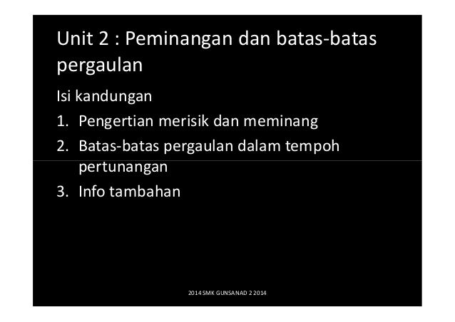 Batas Batas Pergaulan Tingkatan 5 Slideshare