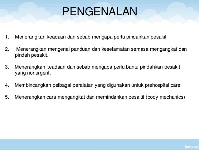 Pemindahan Pesakit Lecture 6