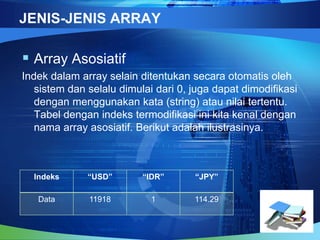 Pemograman web kegiatan belajar 10 memahami penggunaan array | PPT