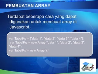 Pemograman web kegiatan belajar 10 memahami penggunaan array | PPT