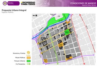 Vía Paisajística
Parques Urbanos
Itinerarios y Puertas
Plazas Públicas

Propuesta Urbana Integral
Espacio Público
CAM
Plazoleta Jairo
Varela
Plaza de
Caicedo
Plazoleta
de San
Francisco
Plazoleta
de
Mercurio






Plazoleta de
Santa Rosa
BIC
CONDICIONES DE MANEJO
Aspecto Físico-Técnico
 