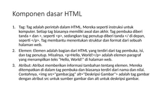 Pemprograman Dasar HTML dengan Visual Studio Code | PPTX