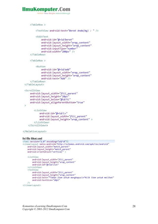 Komunitas eLearning IlmuKomputer.Com
Copyright © 2003-2012 IlmuKomputer.Com
28
Isi file lihat.xml
 