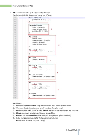 Pemrograman Berbasis Web - CSS | DOCX