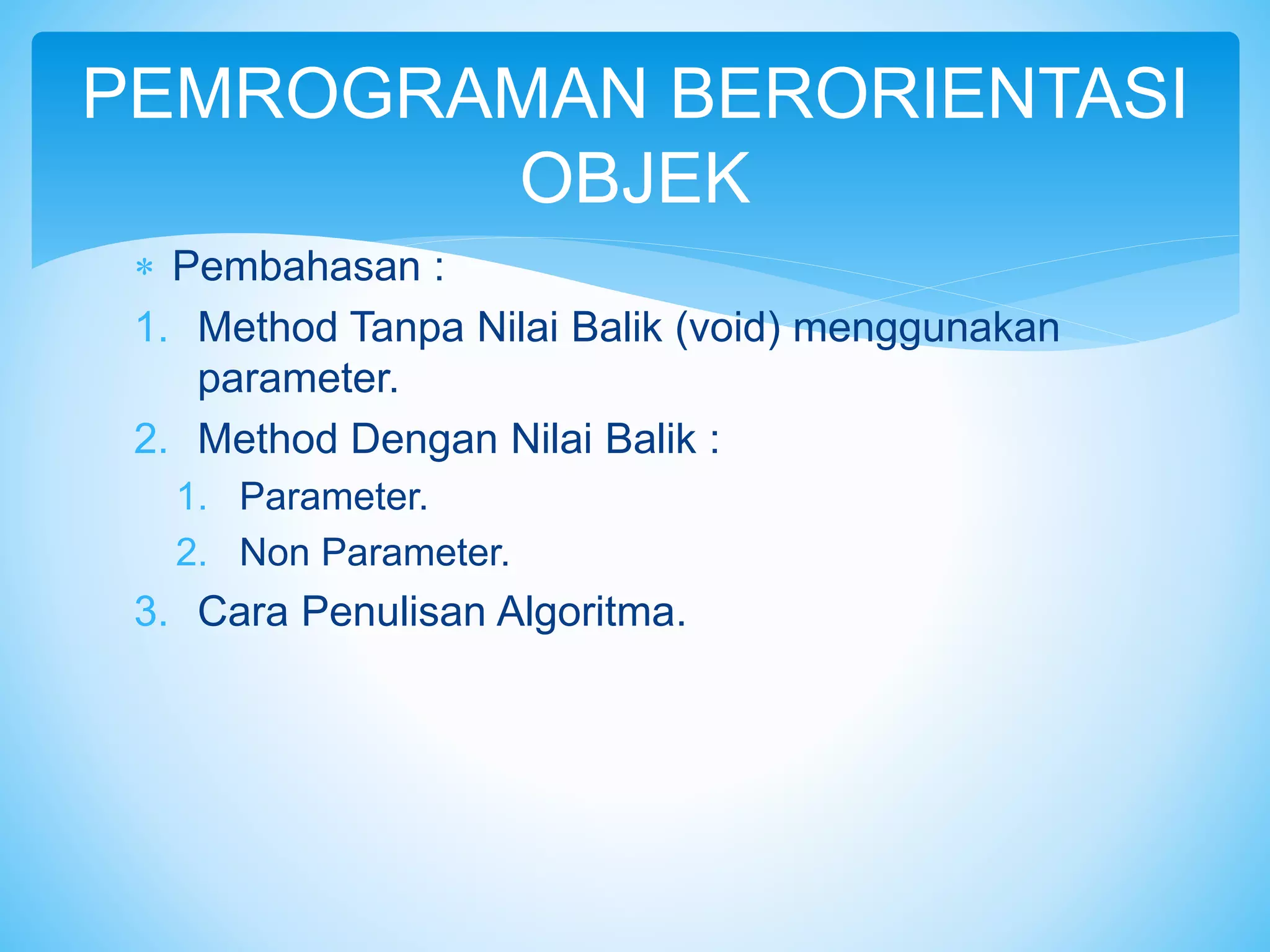 Pemrograman berorientasi objek | PPT