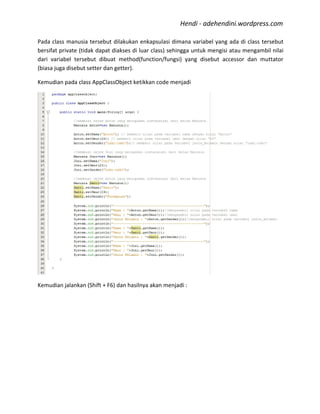 Pemrograman Berorientasi Objek dengan Java | PDF