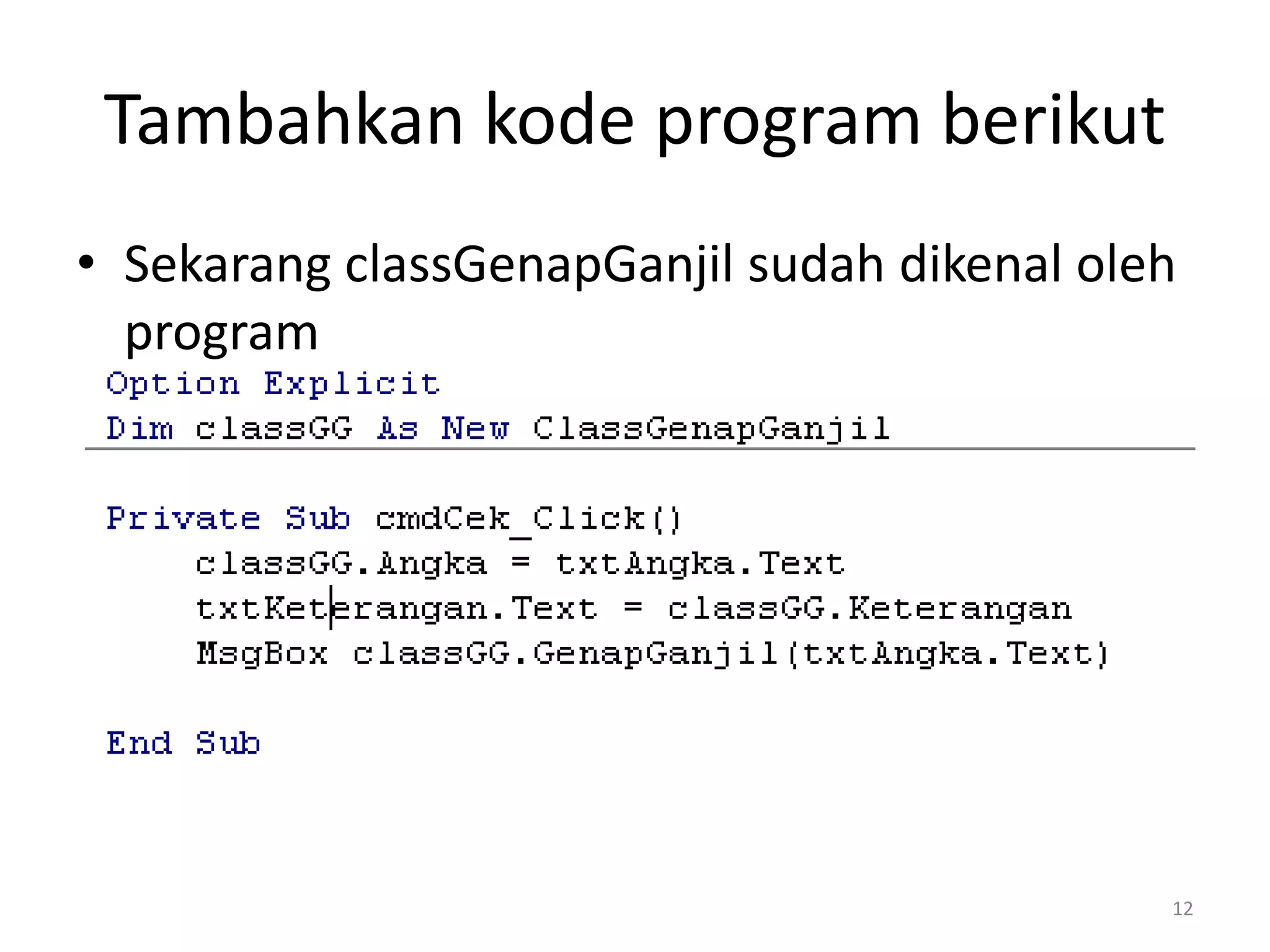 Pemrograman berorientasi objek ii 10 class | PPT