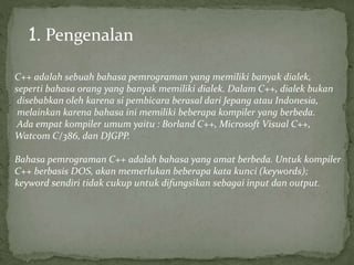 Bahasa Pemrograman C++ | PPTX