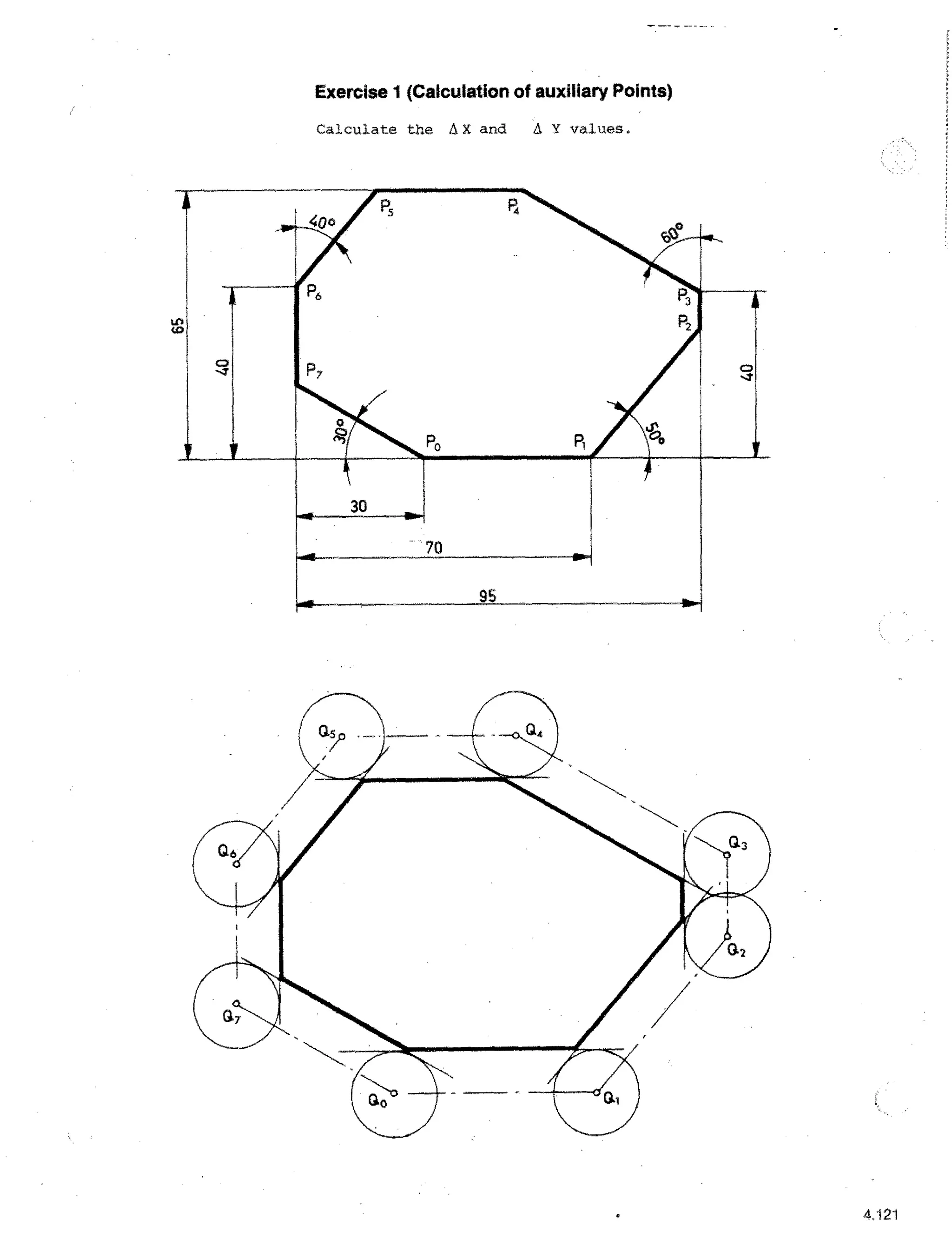Exercise 1 (Calculation of auxiliary Points)
Calculate the A X and A Y values,

4.121

 