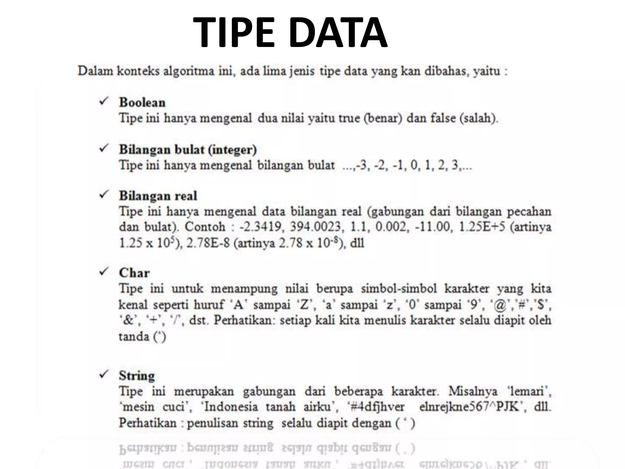 TIPE DATA
 