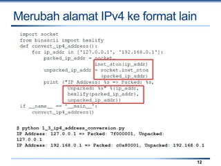 Merubah alamat IPv4 ke format lain
12
 