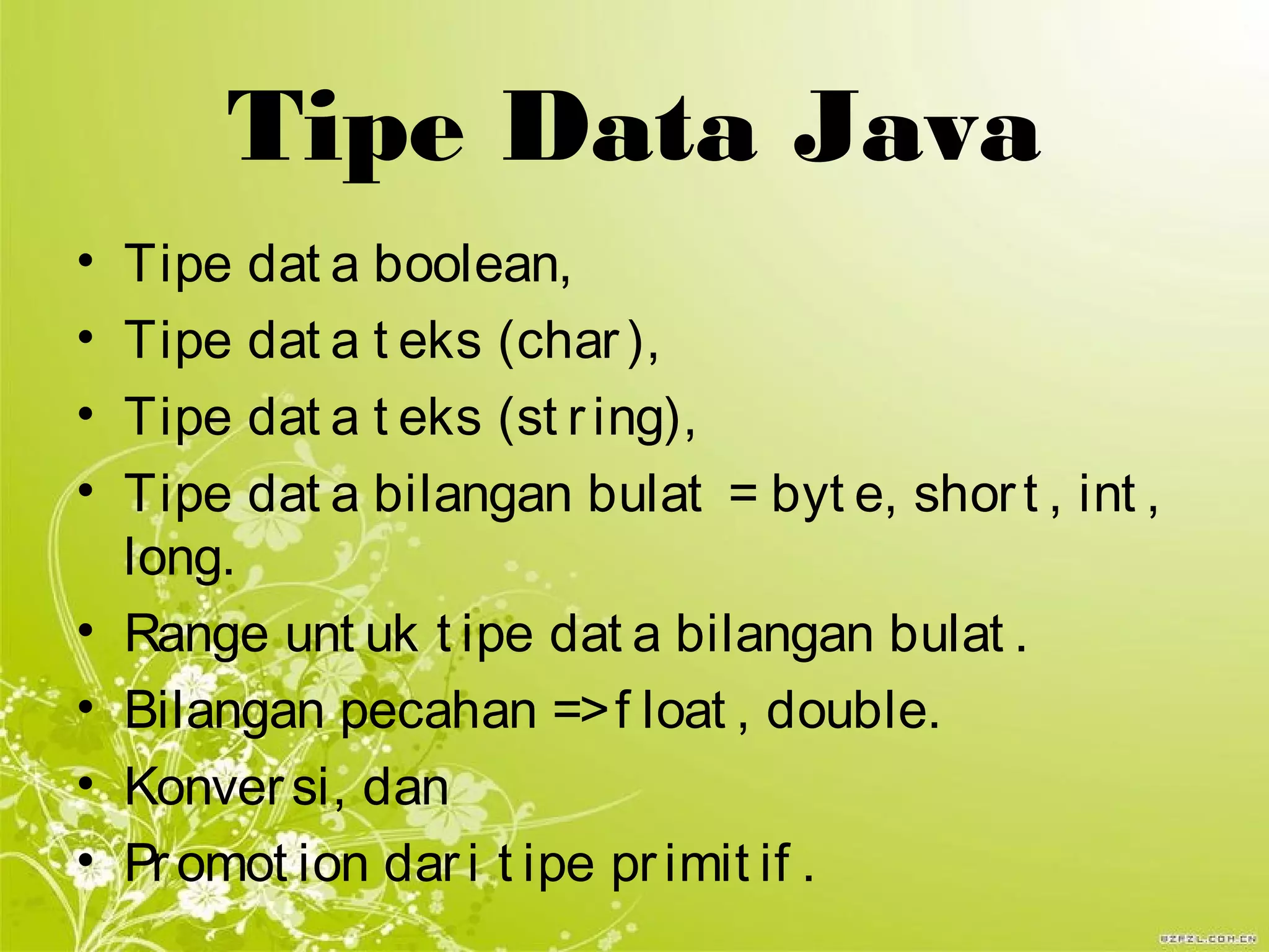 Pemrograman java | PPT