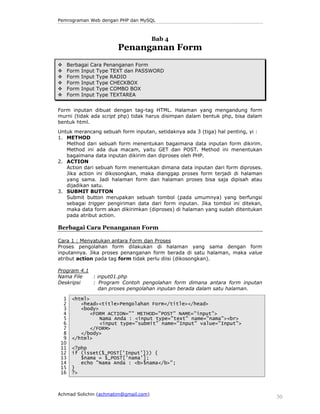 Pemrograman web dengan php my sql | PDF