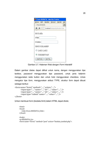Buku Ajar Pemrograman Web | PDF