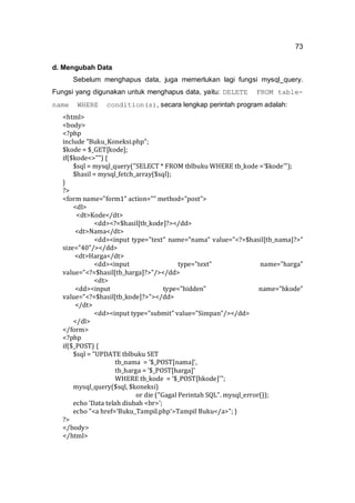 Buku Ajar Pemrograman Web | PDF