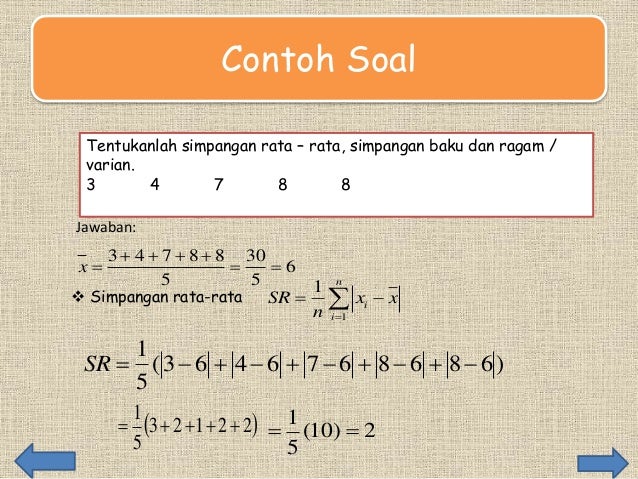 Contoh soal simpangan baku data tunggal