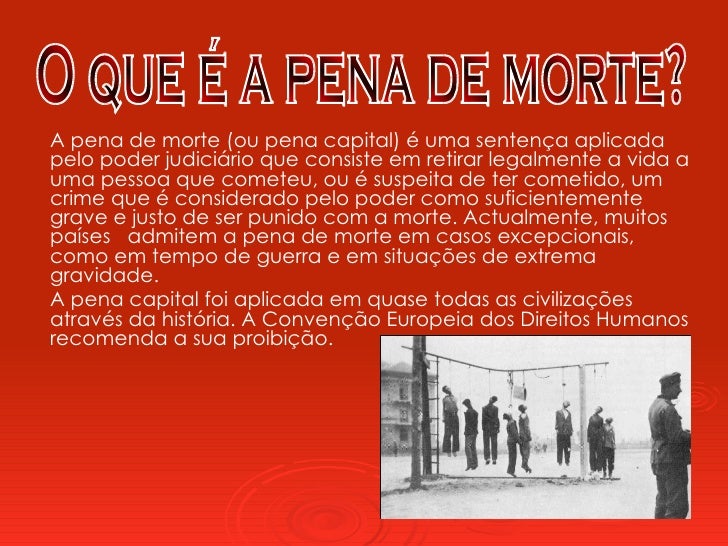 História Da Pena De Morte No Brasil: Aspectos Gerais – JMNG