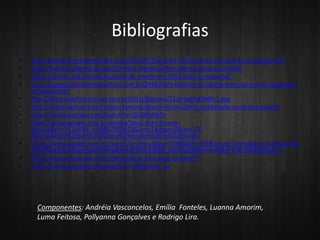 Bibliografias
• http://www.hermesfernandes.com/2013/07/pena-de-morte-como-me-posiciono-apesar.html
• http://misteriosdomundo.org/22-fatos-interessantes-sobre-a-pena-de-morte/
• https://anistia.org.br/noticias/pena-de-morte-em-2014-fatos-e-numeros/
• http://www.pragmatismopolitico.com.br/2016/04/a-historia-da-ultima-pena-de-morte-registrada-
no-brasil.html
• http://leiturasdahistoria.uol.com.br/ESLH/Edicoes/21/artigo143996-1.asp
• http://super.abril.com.br/comportamento/quem-foi-o-ultimo-condenado-a-morte-no-brasil
• https://www.youtube.com/watch?v=QEJ0lSy6b7o
• https://www.google.com.br/webhp?sourceid=chrome-
instant&rlz=1C1AVNE_enBR673BR673&ion=1&espv=2&ie=UTF-
8#q=quantos%20pa%C3%ADses%20existem%20no%20mundo
• https://www.google.com.br/search?q=china&biw=1366&bih=599&source=lnms&tbm=isch&sa=X&
ved=0ahUKEwjB1uHsuNjMAhUB2oMKHSYCCN8Q_AUICCgD#tbm=isch&q=Ir%C3%A3&imgrc=_
• http://www.infoescola.com/direito/pena-de-morte-no-brasil/
• https://www.youtube.com/watch?v=lVk9UFqW_So
Componentes: Andréia Vasconcelos, Emília Fonteles, Luanna Amorim,
Luma Feitosa, Pollyanna Gonçalves e Rodrigo Lira.
 