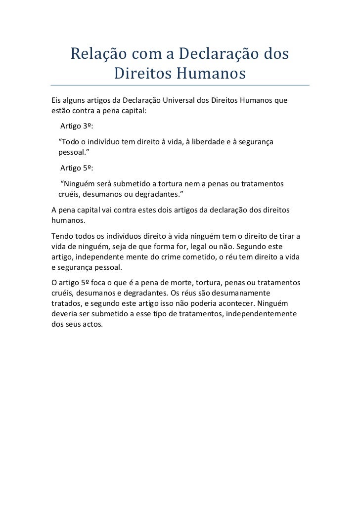 Artigo pena de morte