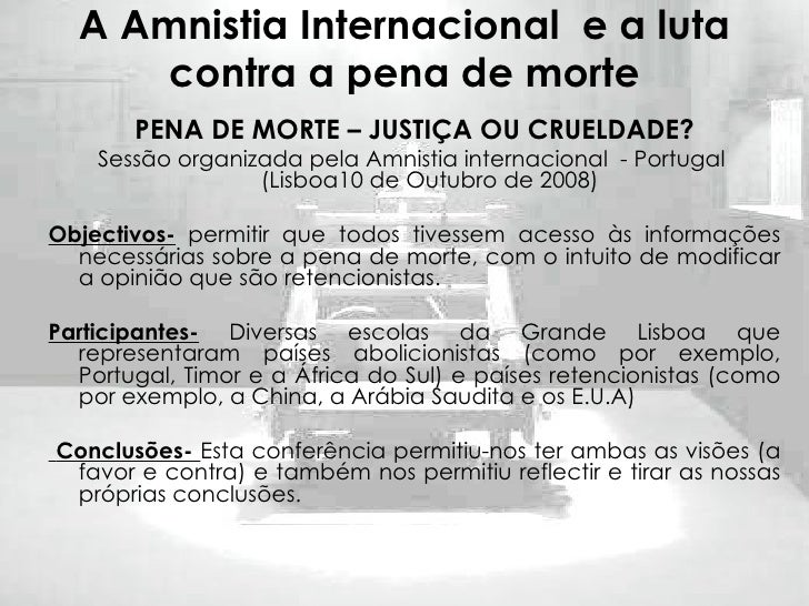 Argumentos Contra A Pena De Morte Brainly