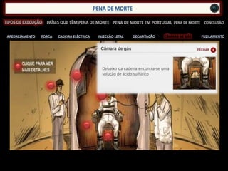 CÂMARA DE GÁS
Debaixo da cadeira encontra-se uma
solução de ácido sulfúrico
 