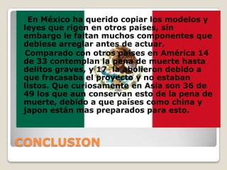 En México ha querido copiar los modelos y
 leyes que rigen en otros países, sin
 embargo le faltan muchos componentes que
...