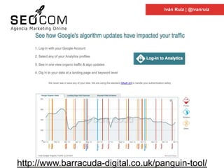 http://moz.com/google-algorithm-change
http://www.barracuda-digital.co.uk/panguin-tool/
Iván Ruiz | @ivanruiz
http://www.barracuda-digital.co.uk/panguin-tool/
 