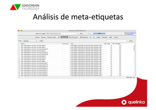 Análisis 
de 
meta-­‐eLquetas 
 
