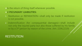 Restitution Examples Penalties | PPTX