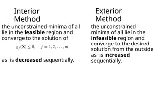 Penalty Function Method with Exterior and Interior | PPTX