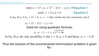 Penalty Function Method with Exterior and Interior | PPTX