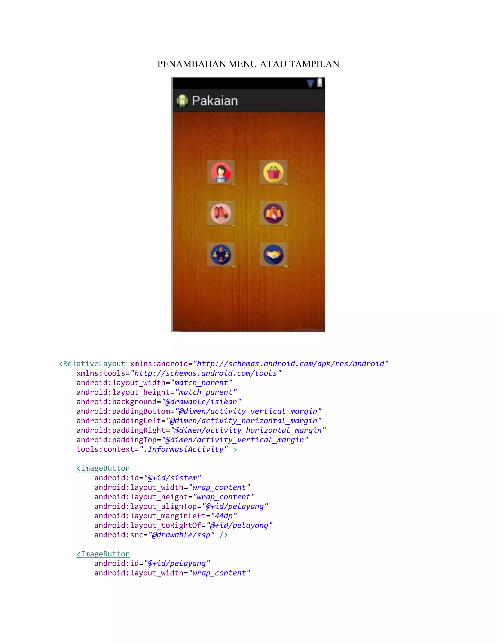 Penambahan menu atau tampilan | PDF