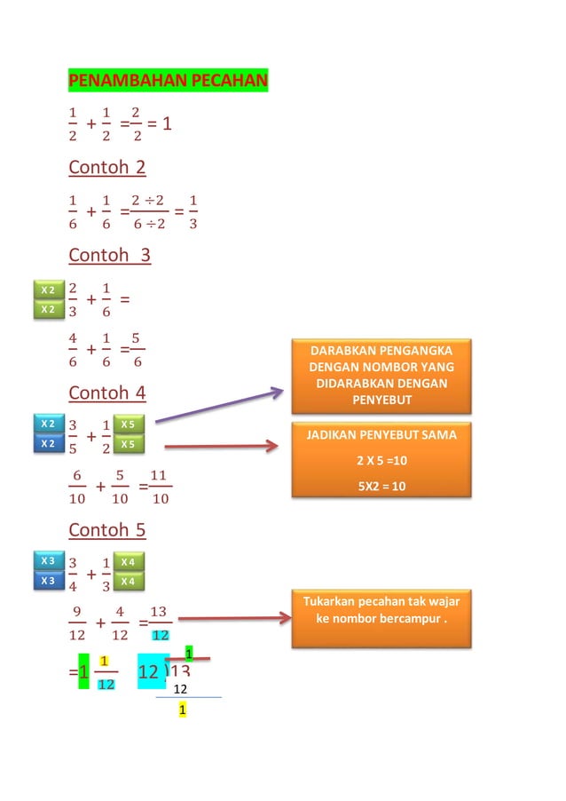 Penambahan Pecahan PDF Free Download Penambahan Pecahan PDF Free Download