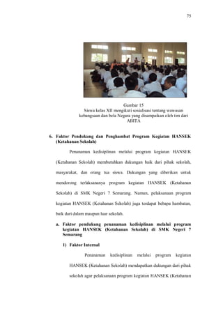 Penanaman kedisiplinan melalui program kegiatan hansek (ketahanan ...