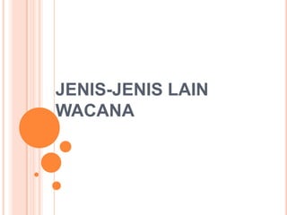 JENIS-JENIS LAIN WACANA