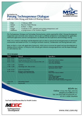 Penang Technopreneur Dialogue & Web 2.0 Sharing Session (1feb08)