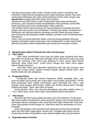 Gas rumah kaca yang dihasilkan oleh kegiatan pembakaran kendaraan bermotor adalah