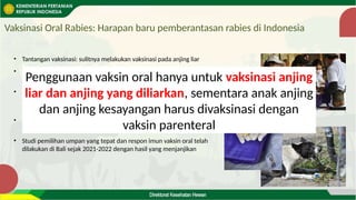 Penanganan rabies pada hewan sebagai implementasi one health dalam ...