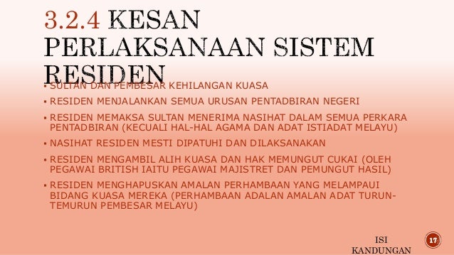 Sistem Residen Di Tanah Melayu - englshgans