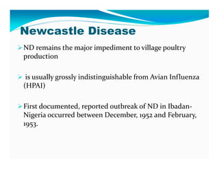 Participatory epidemiological studies of Newcastle disease in local chickens in federal capital territory, Abuja-Nigeria