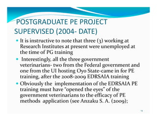 Eight years (2004-2012) of teaching participatory epidemiology at the University of Ibadan, Nigeria