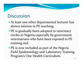 Eight years (2004-2012) of teaching participatory epidemiology at the University of Ibadan, Nigeria